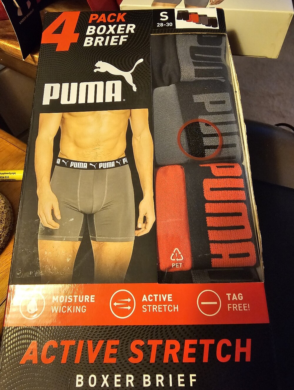 Puma Men’s Boxer Brief 4-Pack – Small 30-32